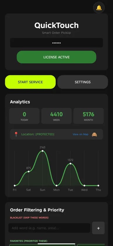 QuickTouch App Screenshot